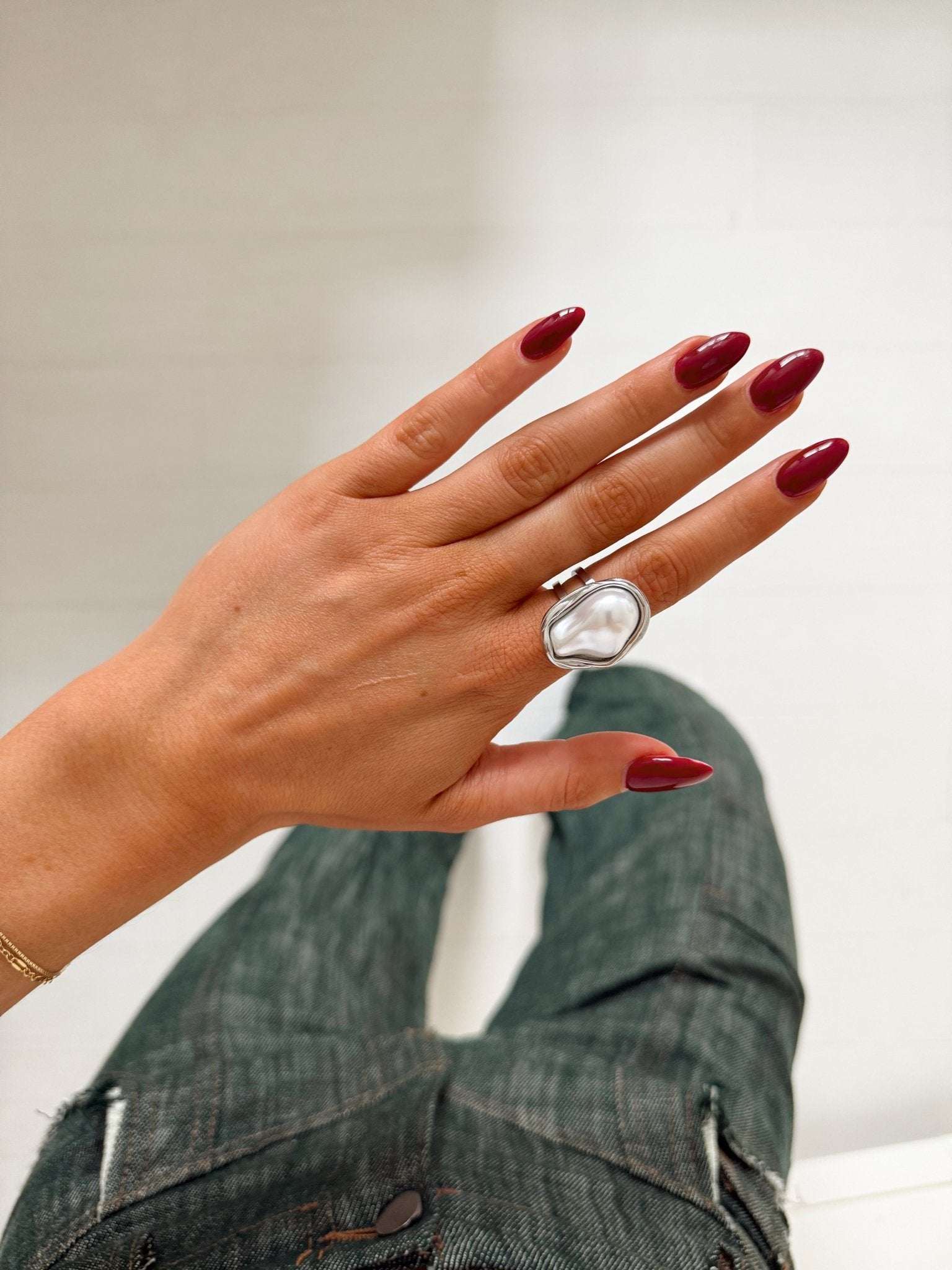 IDA PEARL RING SILVER