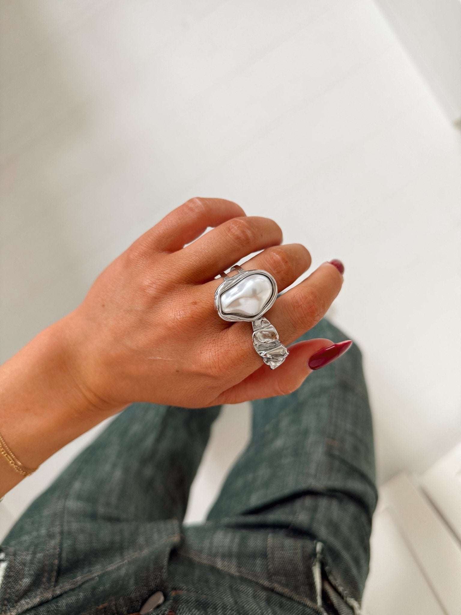IDA PEARL RING SILVER - Image 2